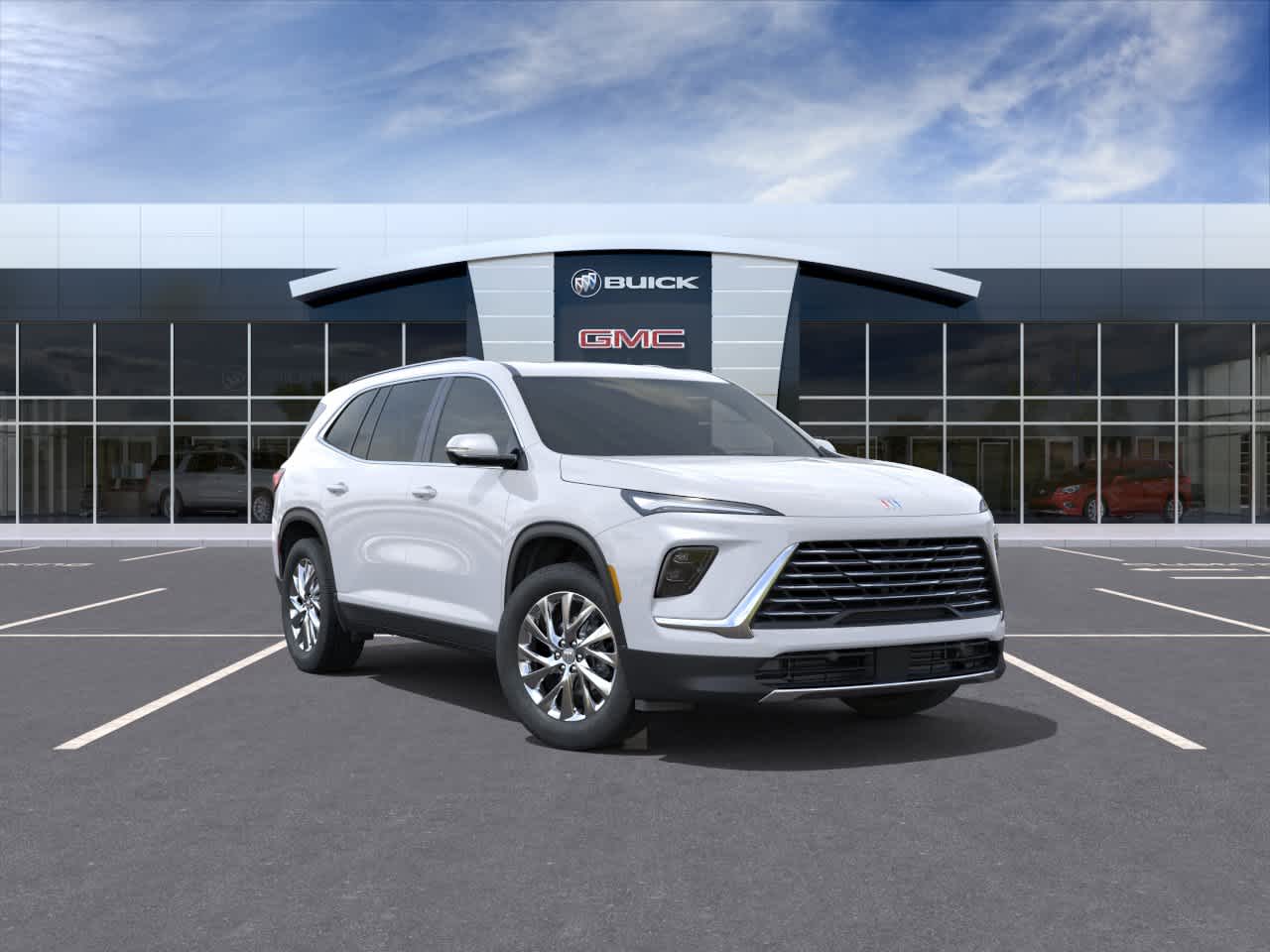 2026 Buick Enclave Preferred in Summit White — front three-quarter view